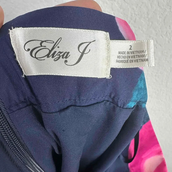 Eliza J Skirt Women’s Size 2 Floral Print Hi-Low Taffeta Ruffle Tiered Romantic - Picture 7 of 8